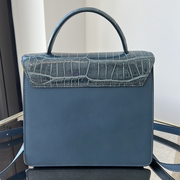 Krenoir Kandie Medium Bag in Arctic Shine Handbag Purse Crossbody Alligator - Picture 7 of 14